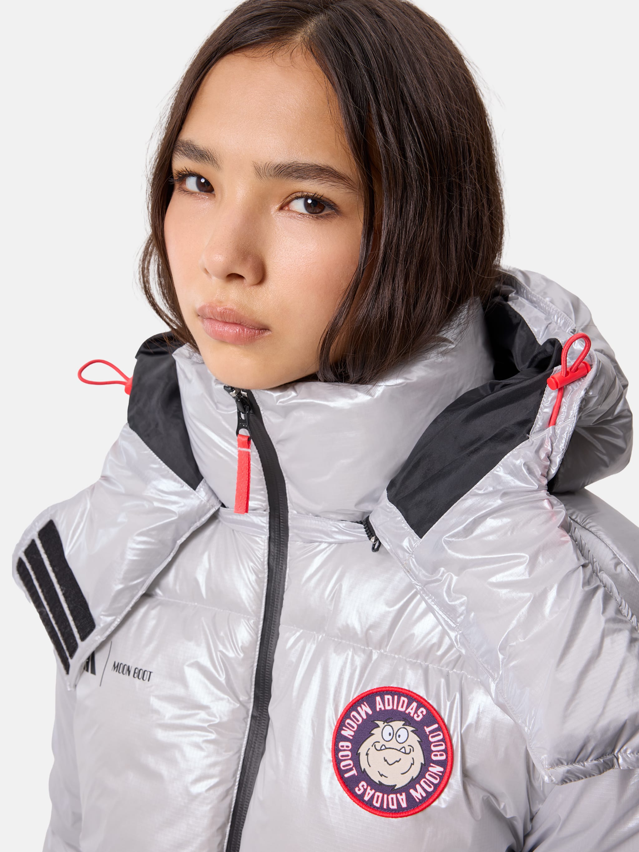 ADIDAS X MOON BOOT SILBER-PUFFER-JACKE