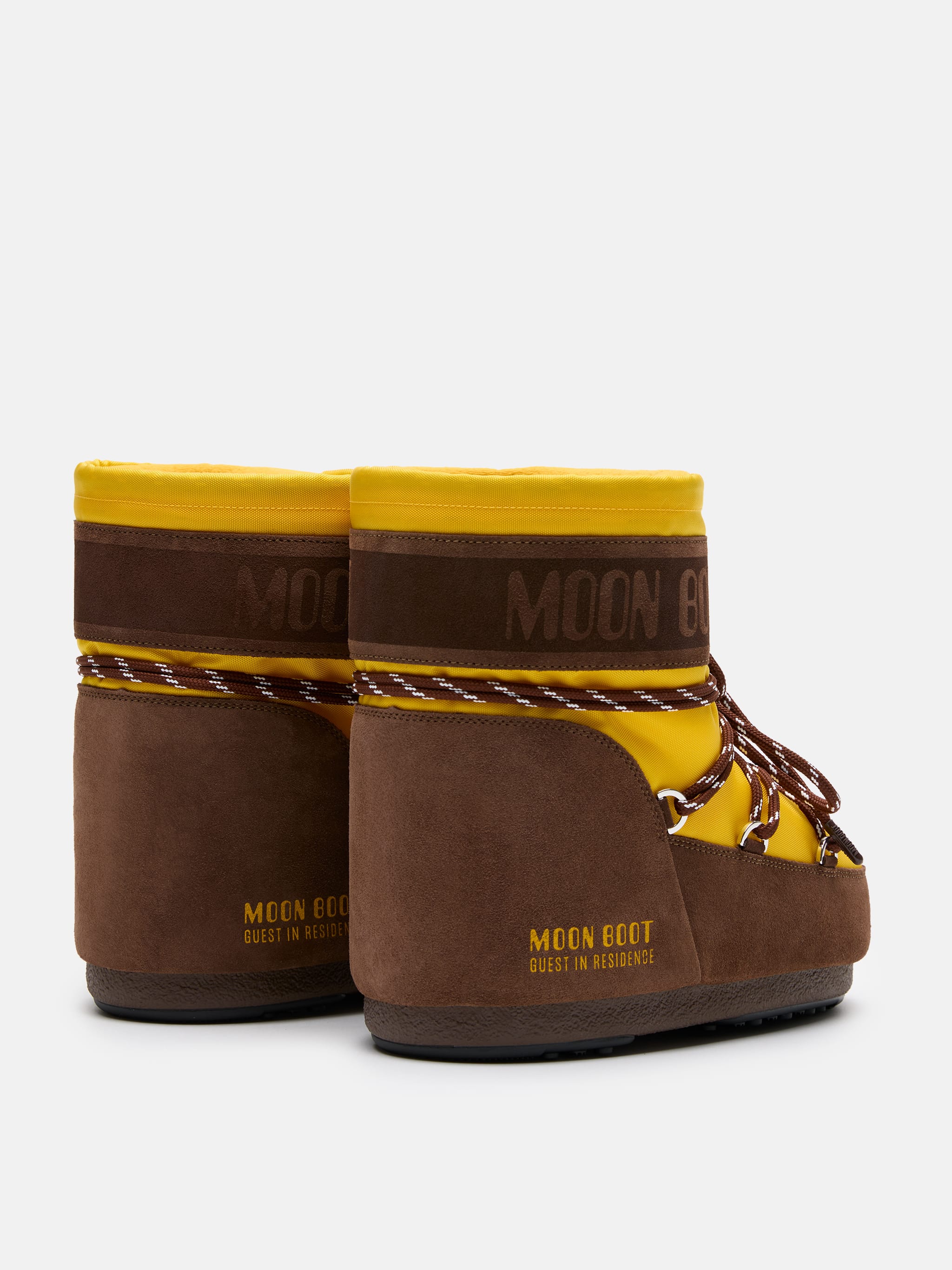 MOON BOOT X GUEST IN RESIDENCE ICON LOW NYLON SONNENBLUME & KAKAO STIEFEL