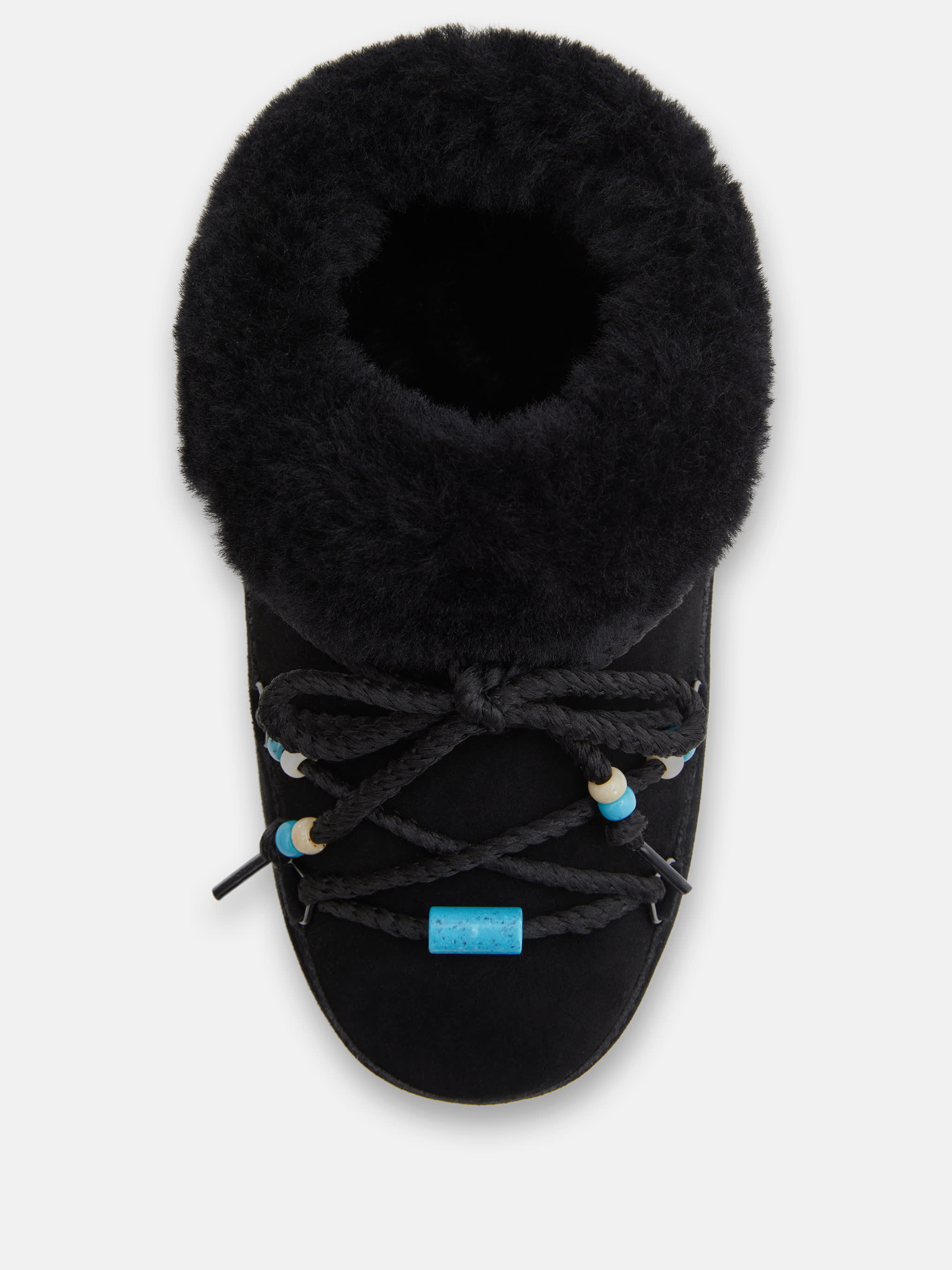 SUEDE-KNÖPFE SCHWARZE MULES