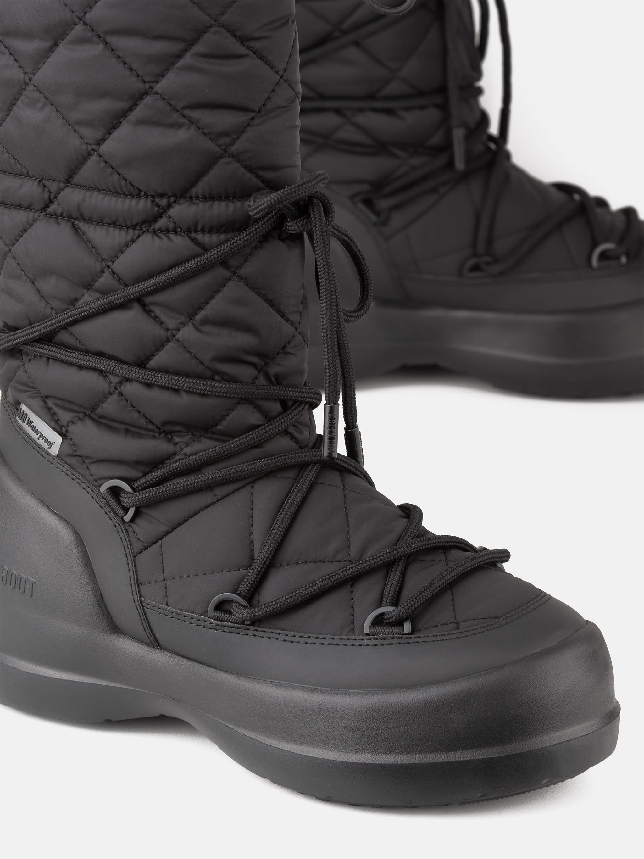 MEZZALUNA SCHWARZE QUILLTED HOHE STIEFEL