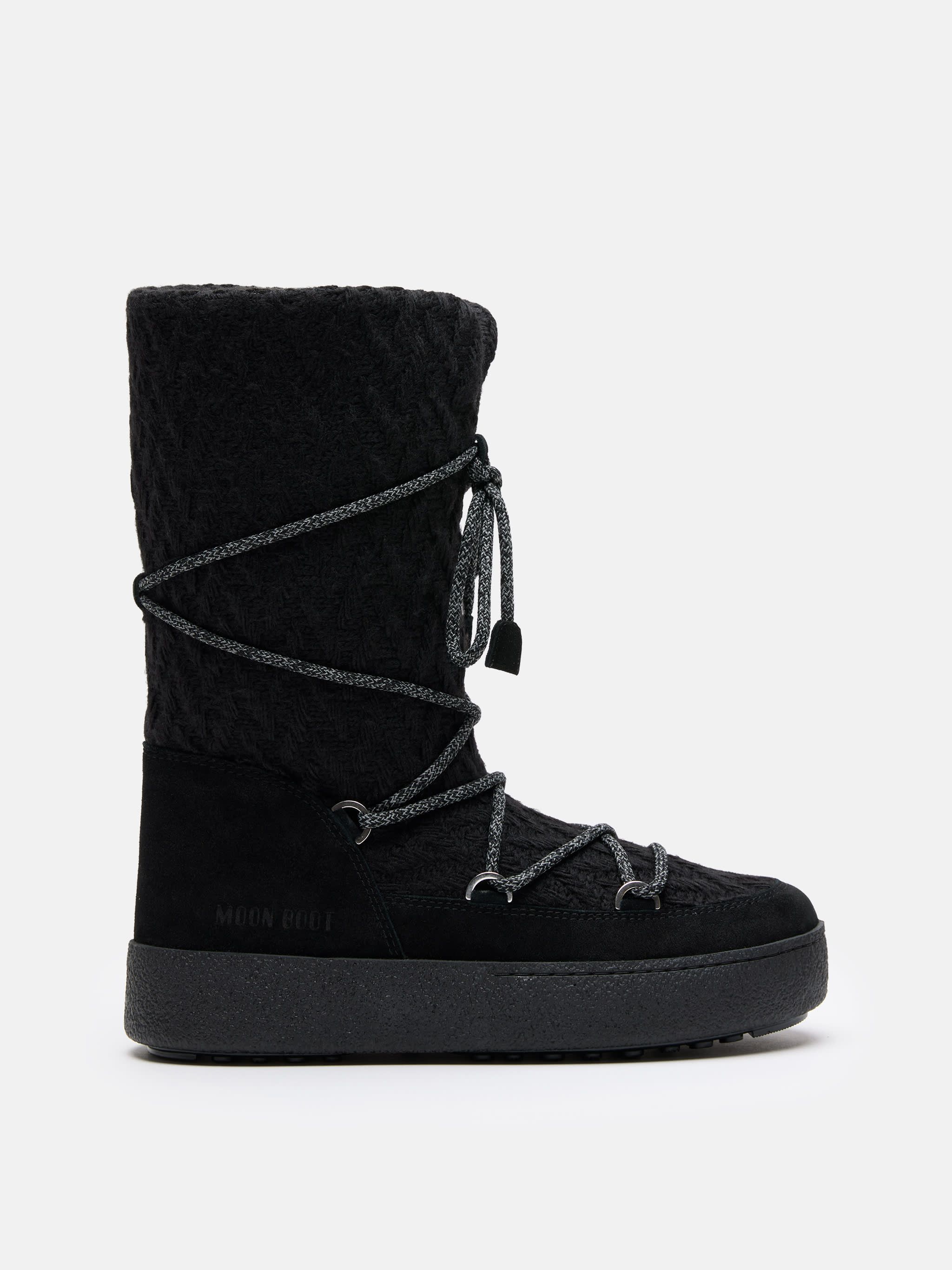 MOON BOOT X GUEST IN RESIDENCE LTRACK SCHWARZE STRICKSTIEFEL
