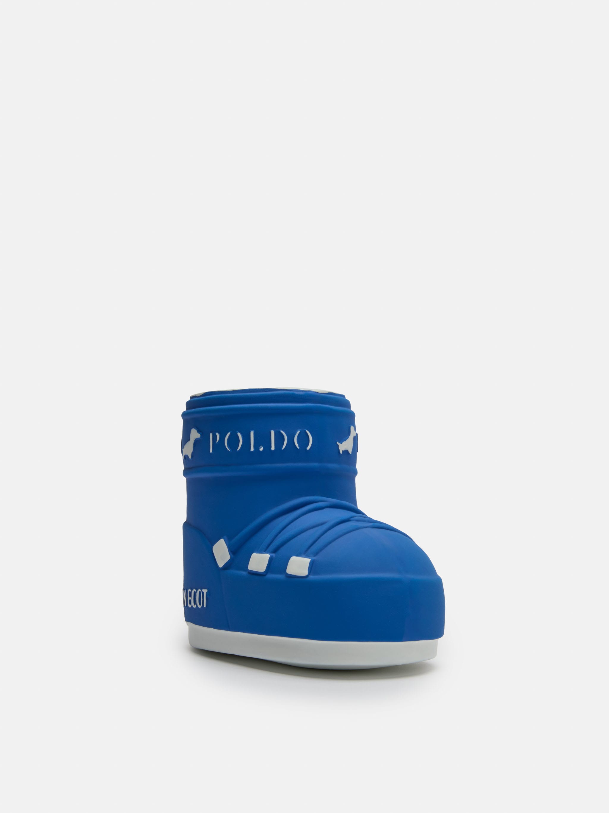 MOON BOOT X POLDO DOG COUTURE BLAUER QUIETSCHENDER HUNDESPIELZEUG