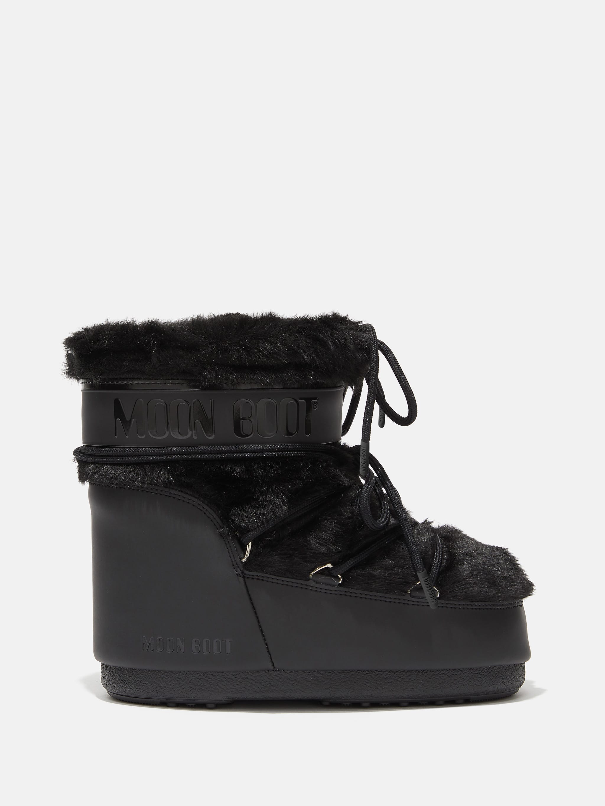ICON LOW SCHWARZE KUNSTWOLLE-BOOTS