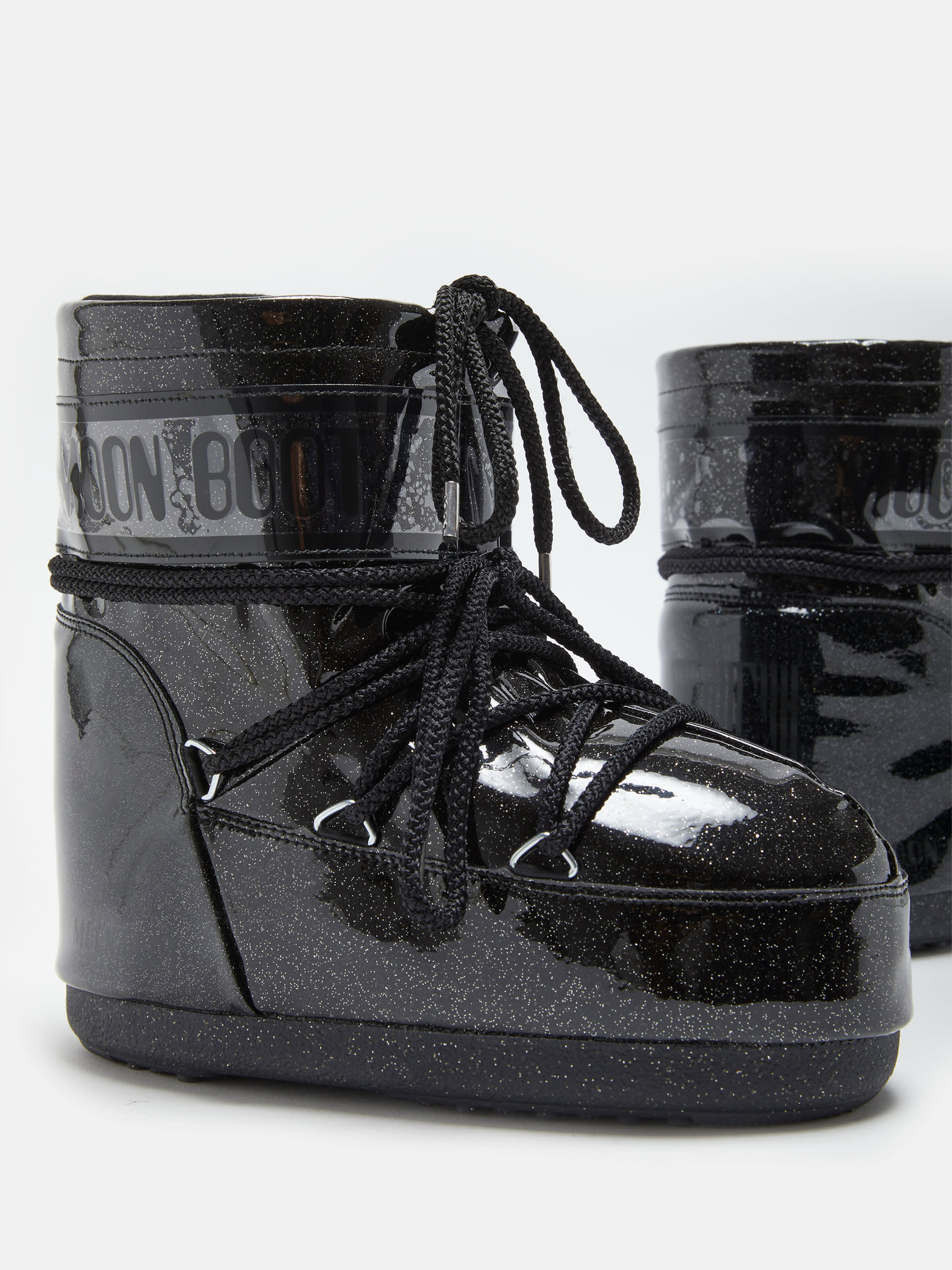 ICON NIEDRIGE SCHWARZE GLITTERSTIEFEL
