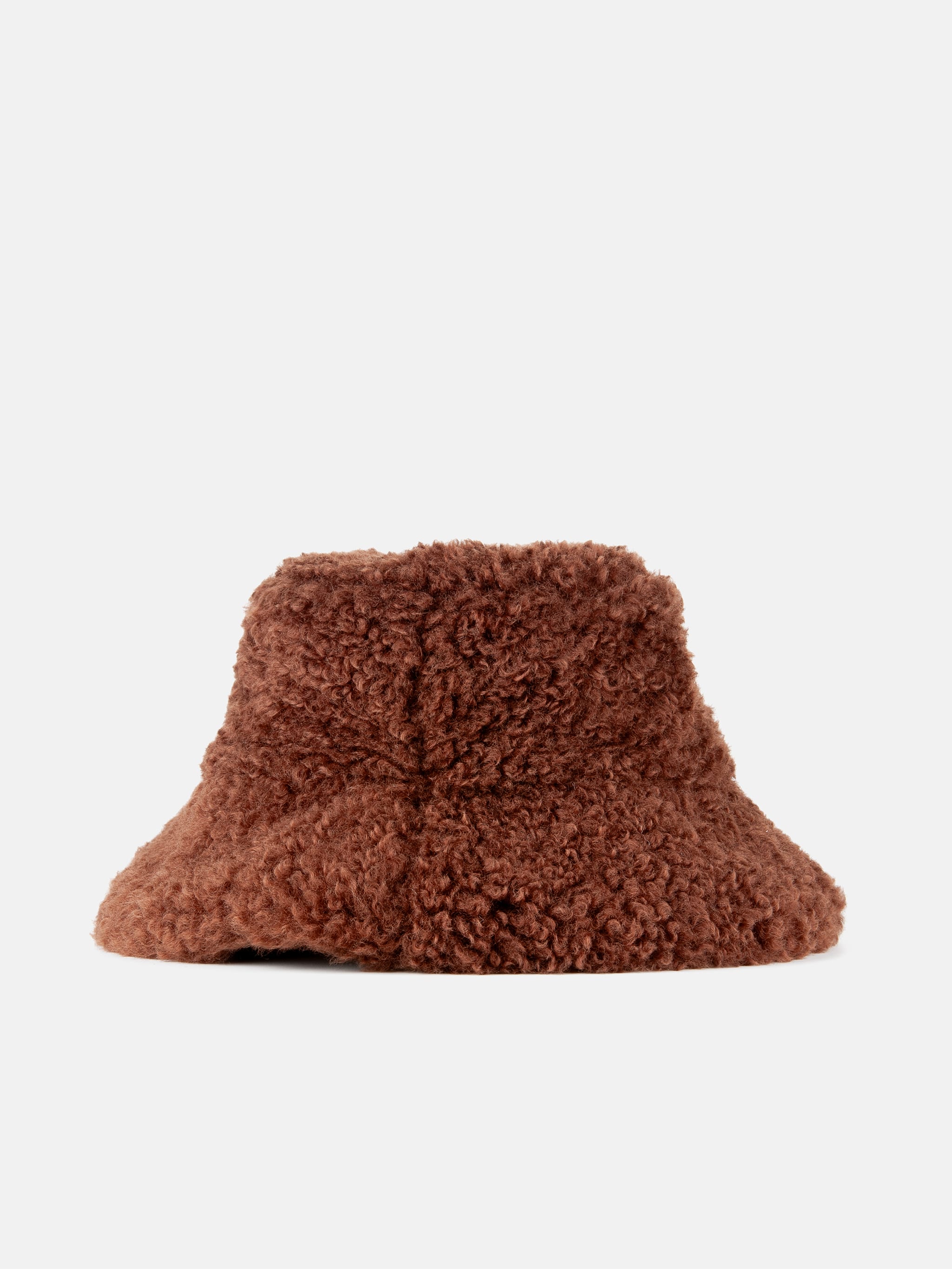 BRAUNES, FLAUMIGES BUCKET-HAT