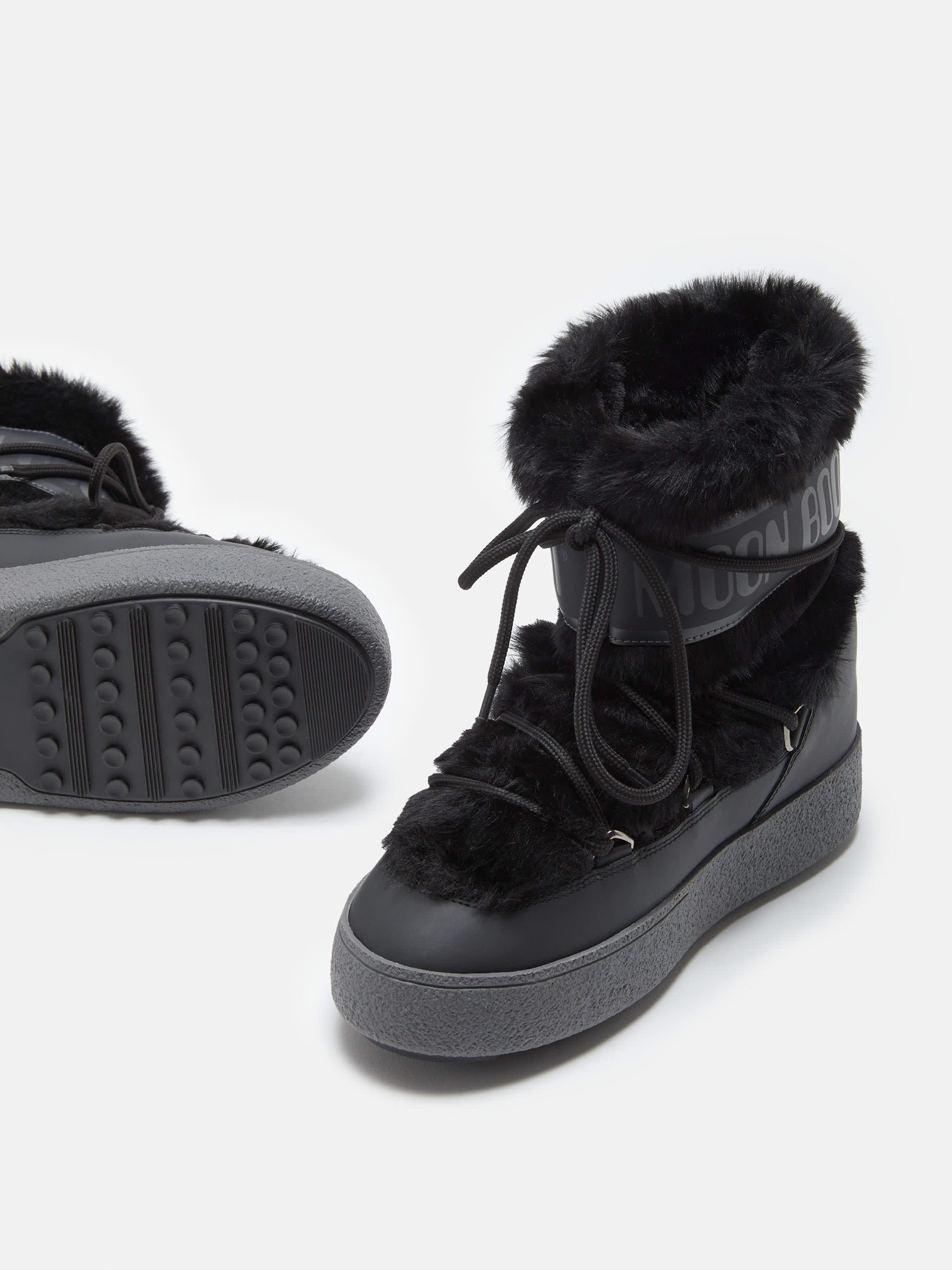LTRACK NIEDRIG SCHWARZ KUNSTWOLLE STIEFEL