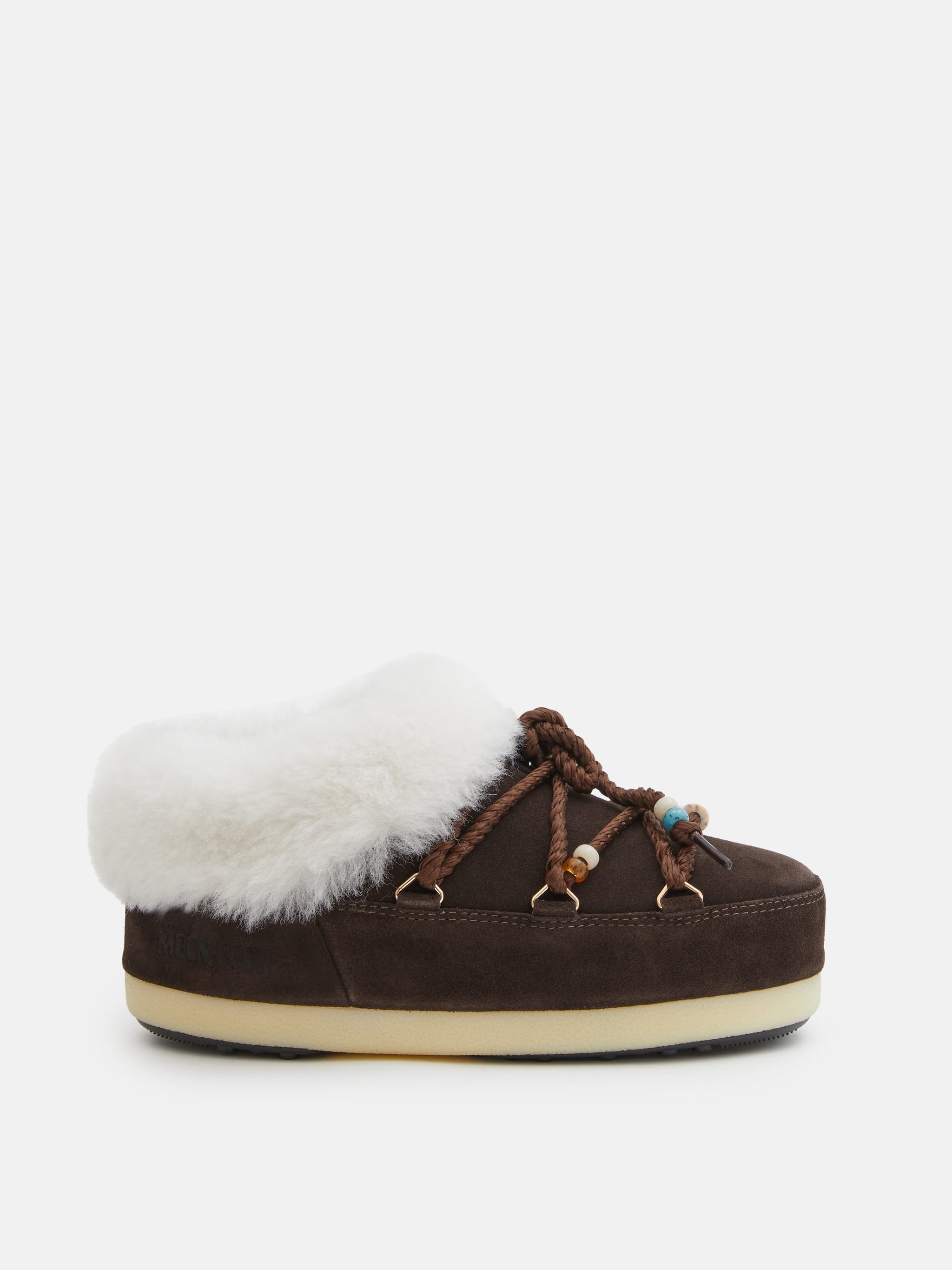SUEDE PERLEN BROWN MULES