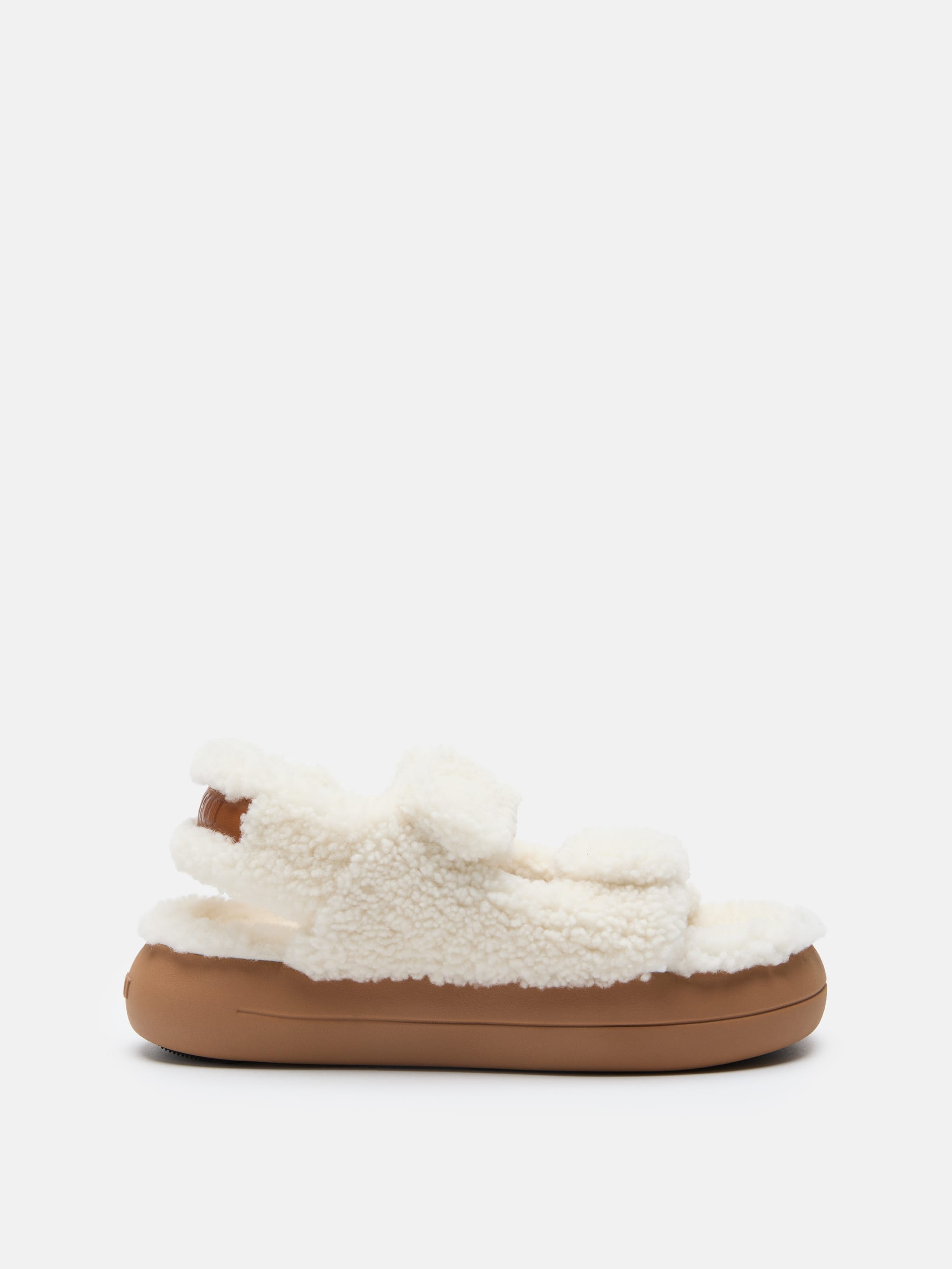 SHEARLING WEIßE SANDALEN