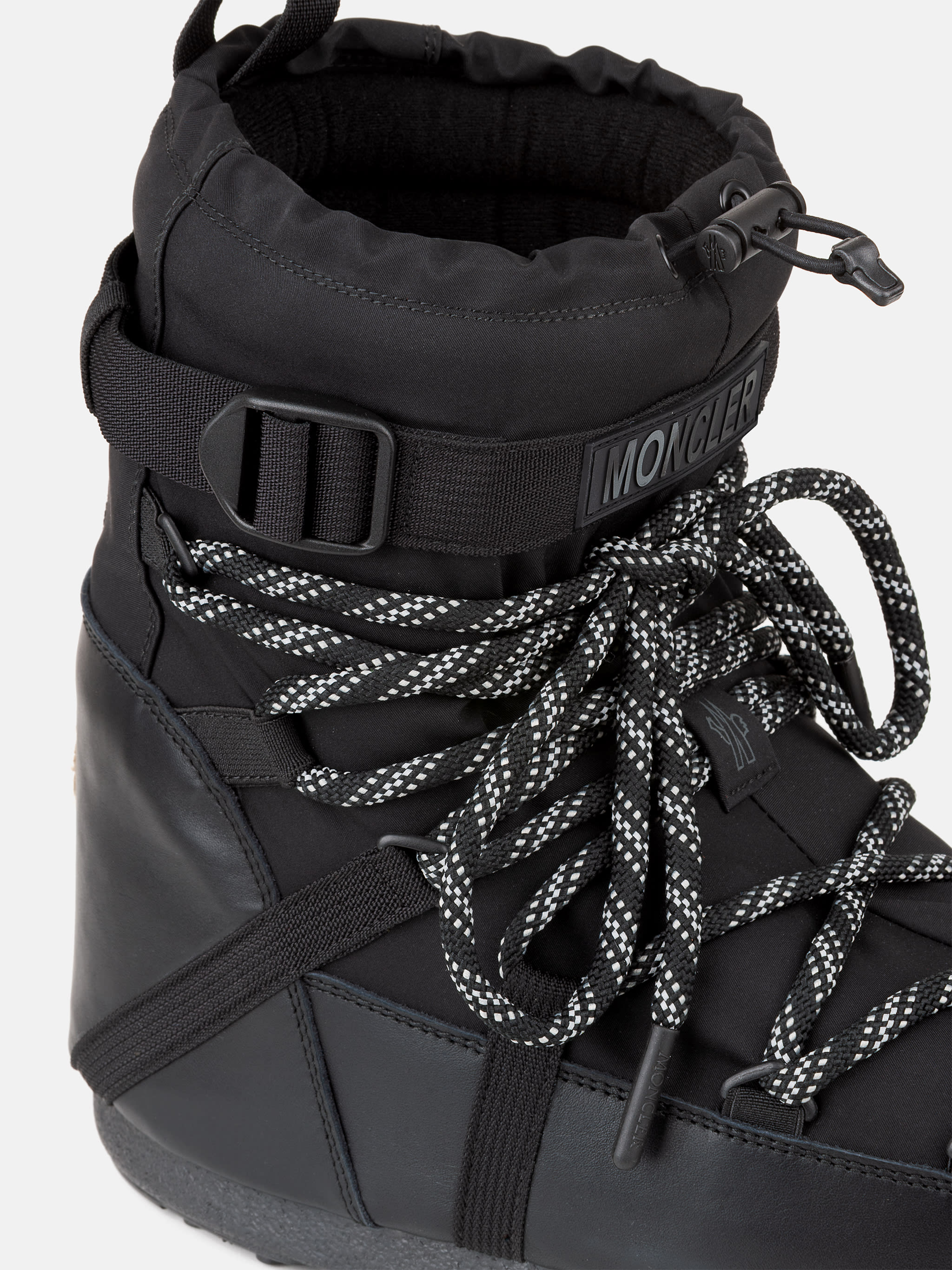 MOON BOOT X MONCLER GRENOBLE ICON LOW SCHWARZE STIEFEL