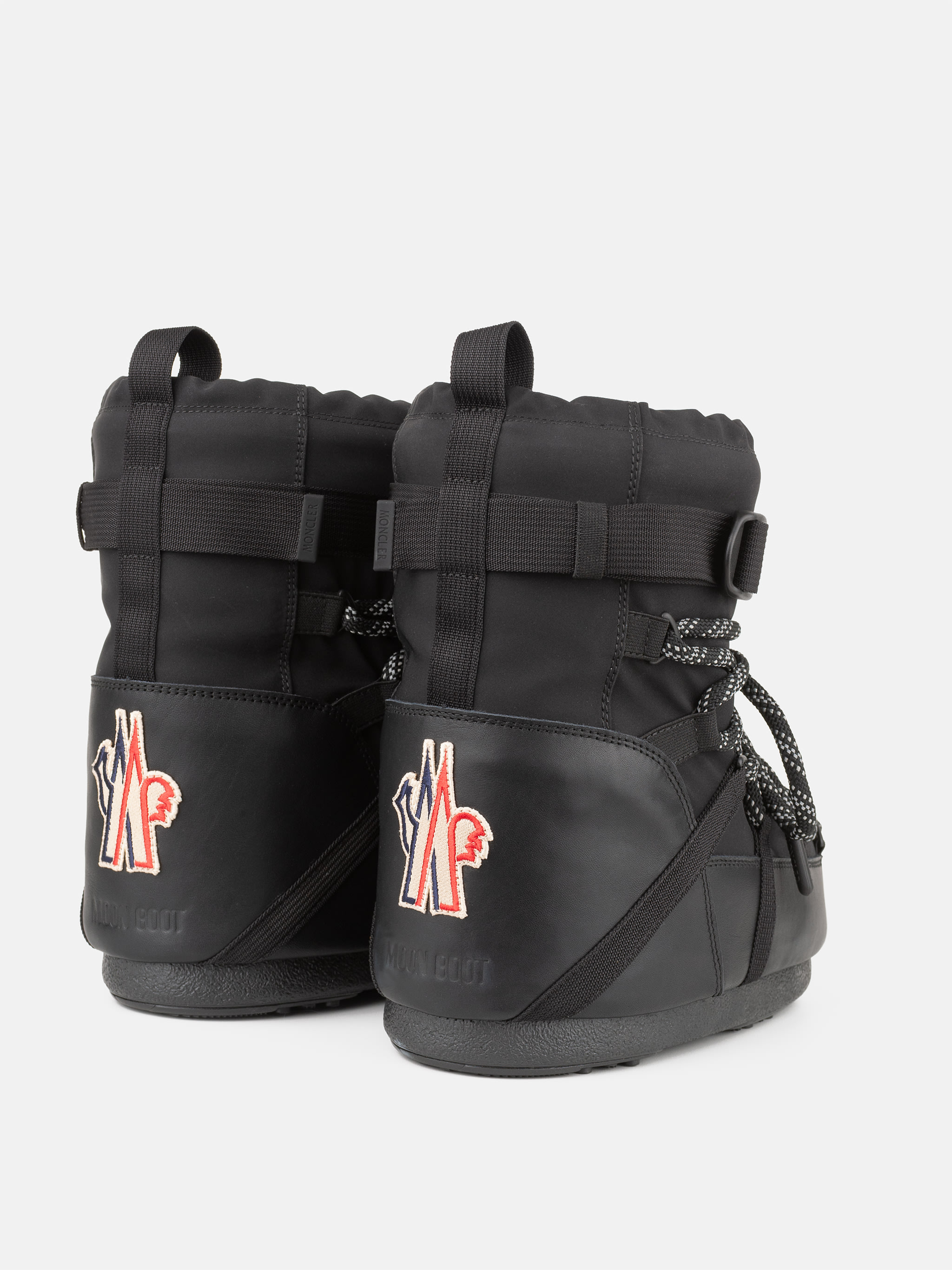 MOON BOOT X MONCLER GRENOBLE ICON LOW SCHWARZE STIEFEL