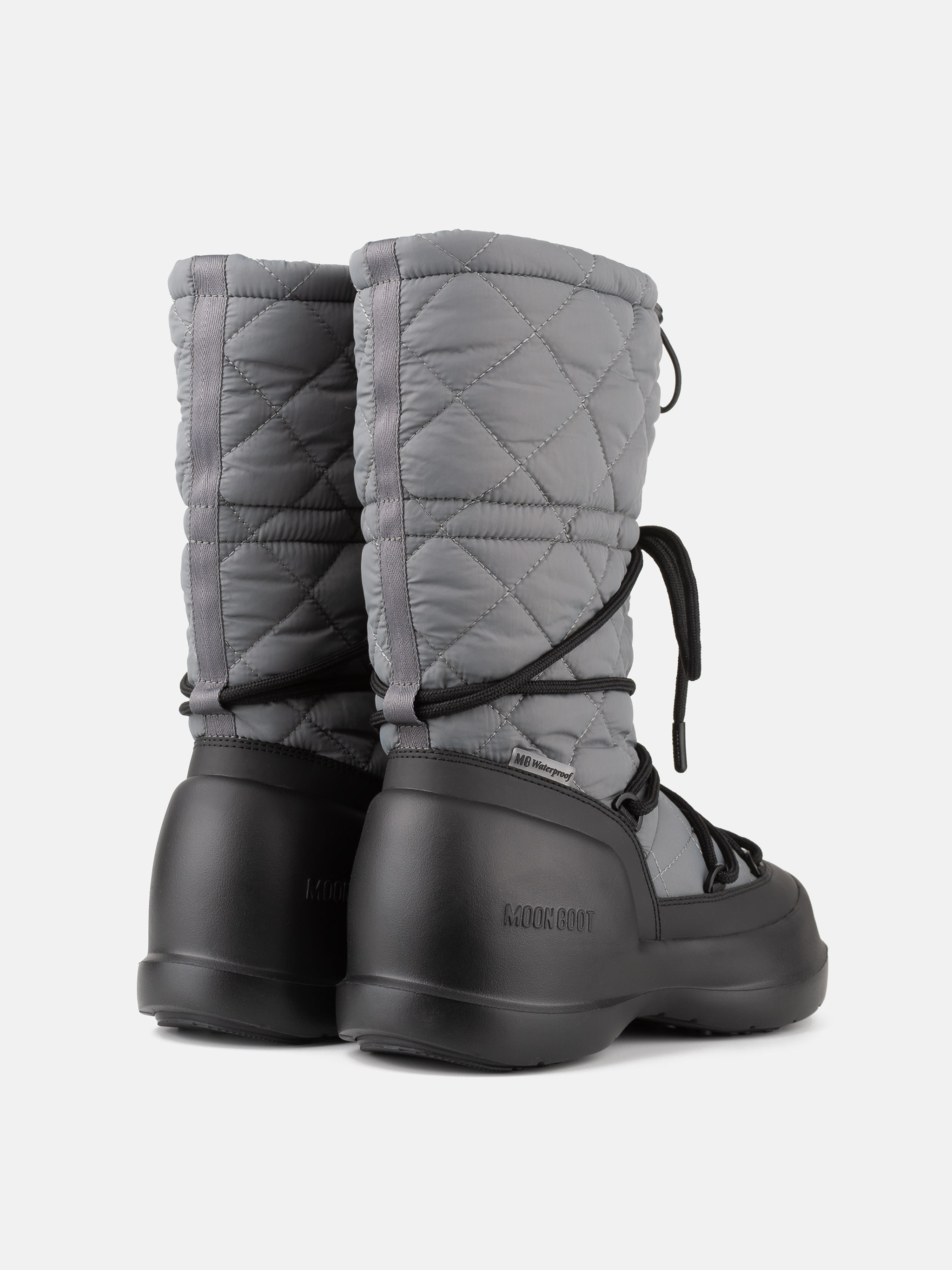 MEZZALUNA GRAU QUILTED HOHE STIEFEL