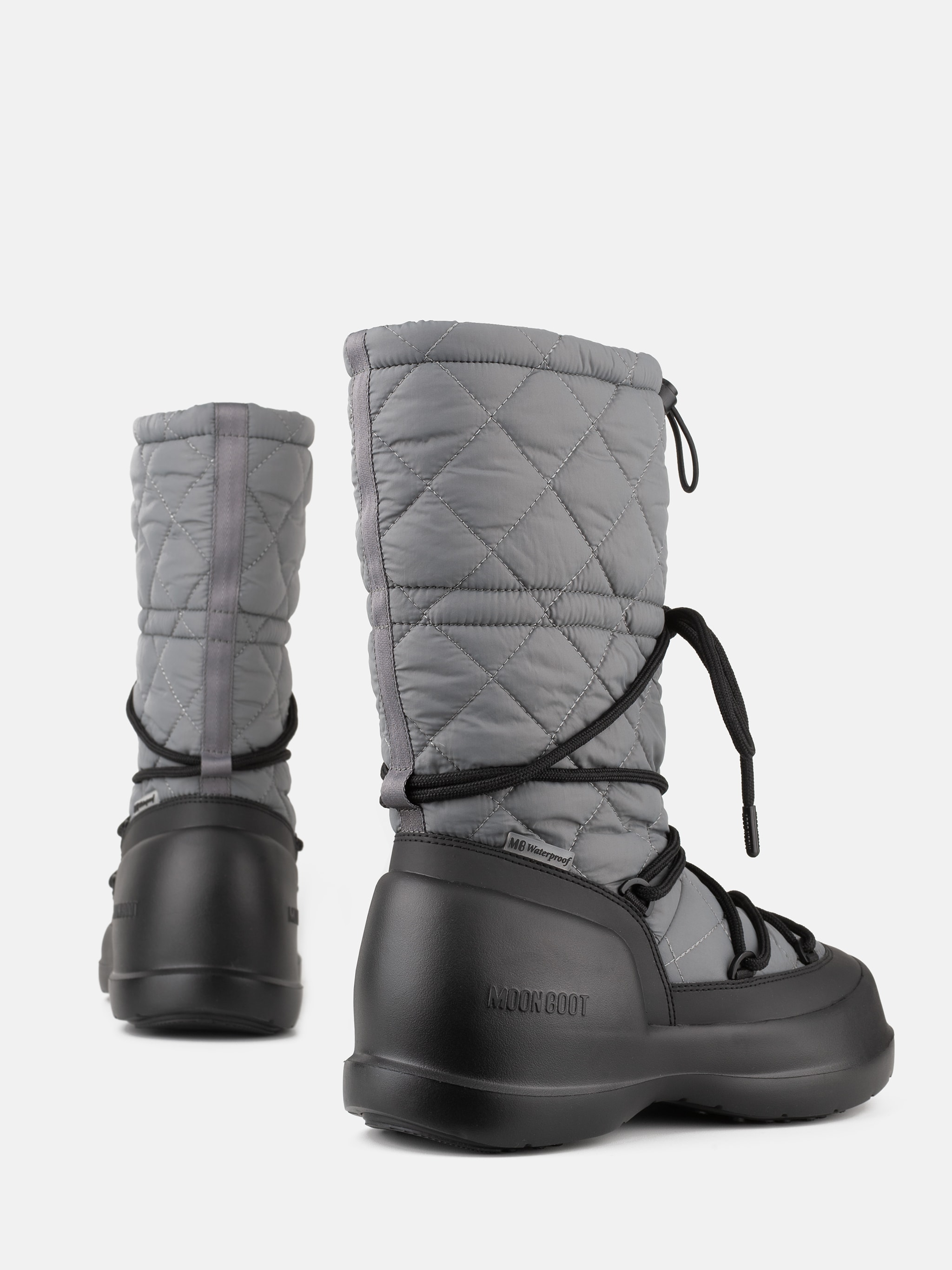 MEZZALUNA GRAU QUILTED HOHE STIEFEL